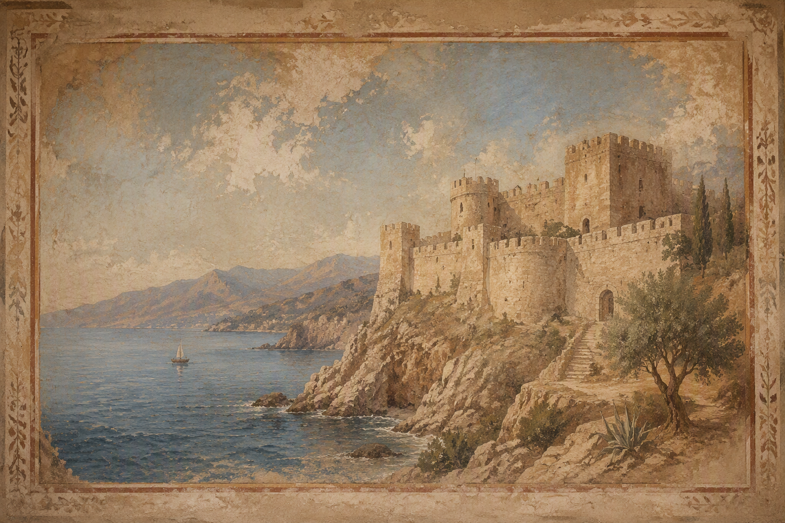 Qaitbayn linnoitus Välimeren rannalla