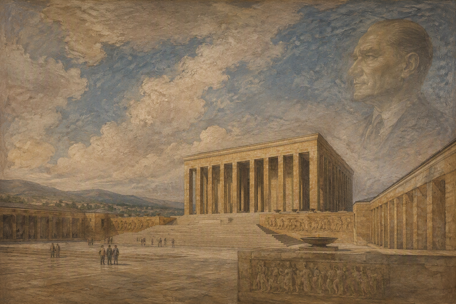 Anıtkabirin monumentaalinen arkkitehtuuri Ankarassa Anıtkabirin monumentaalinen arkkitehtuuri Ankarassa