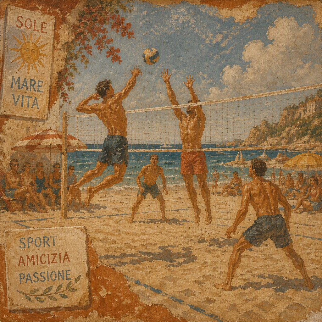 Beach volley -kenttä hiekkarannalla Beach volley -kenttä hiekkarannalla