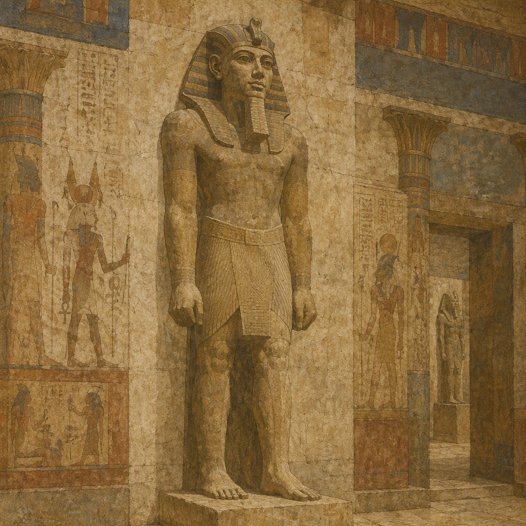 Muinaisen Egyptin faaraon patsas museossa Muinaisen Egyptin faaraon patsas museossa