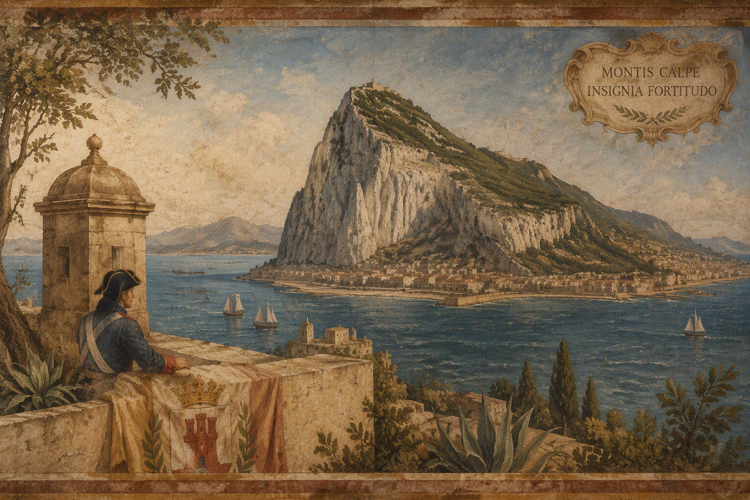 Gibraltarin valtava kallio kohoaa Välimeren ylle