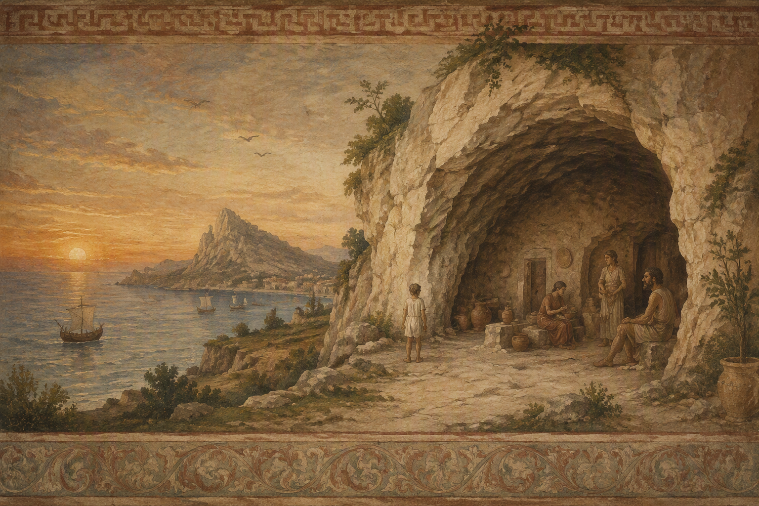 Gibraltarin esihistoriallinen luola meren rannalla Gibraltarin esihistoriallinen luola meren rannalla