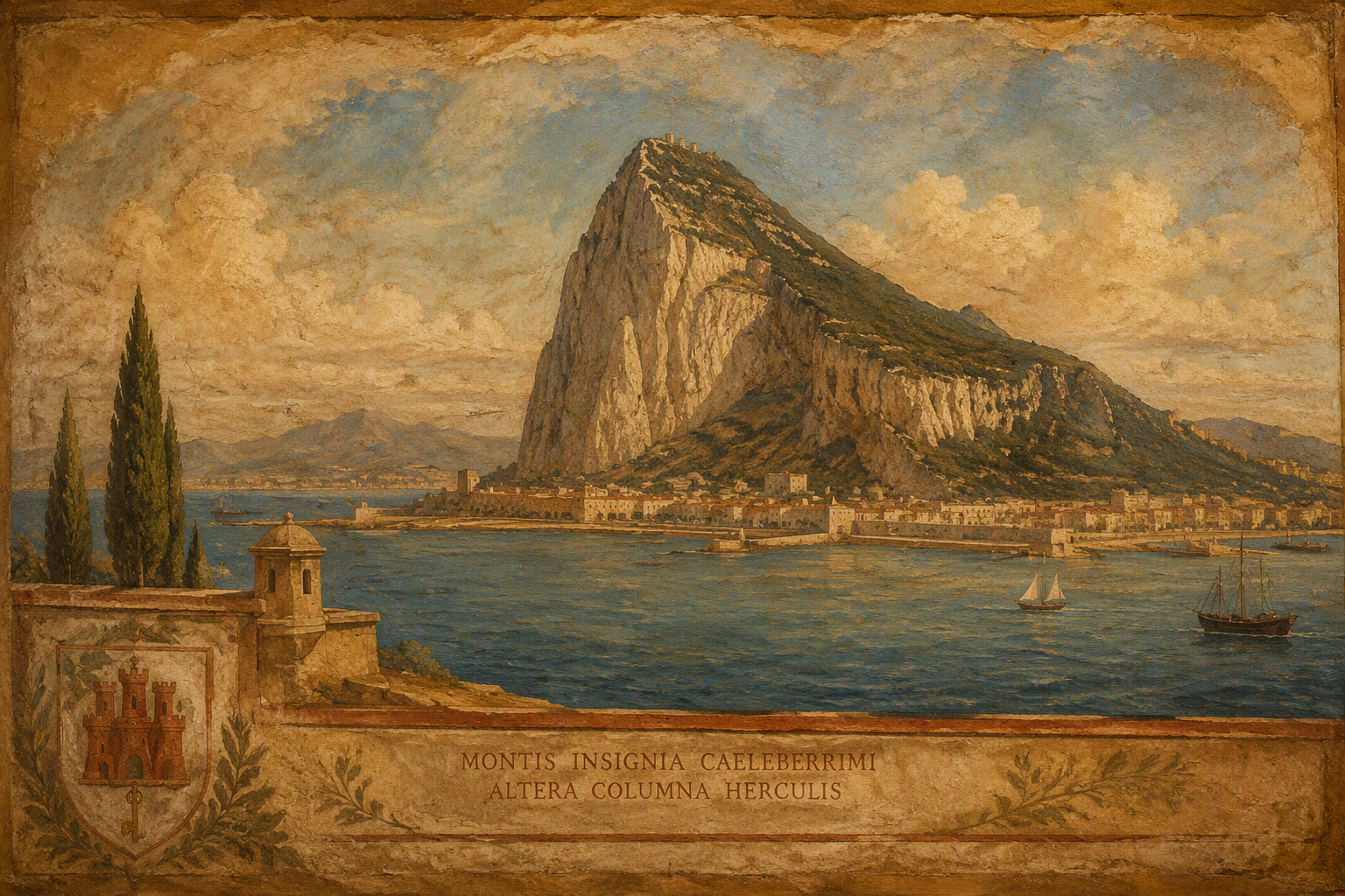 Gibraltarin kuuluisa kallio nousee meren yläpuolelle