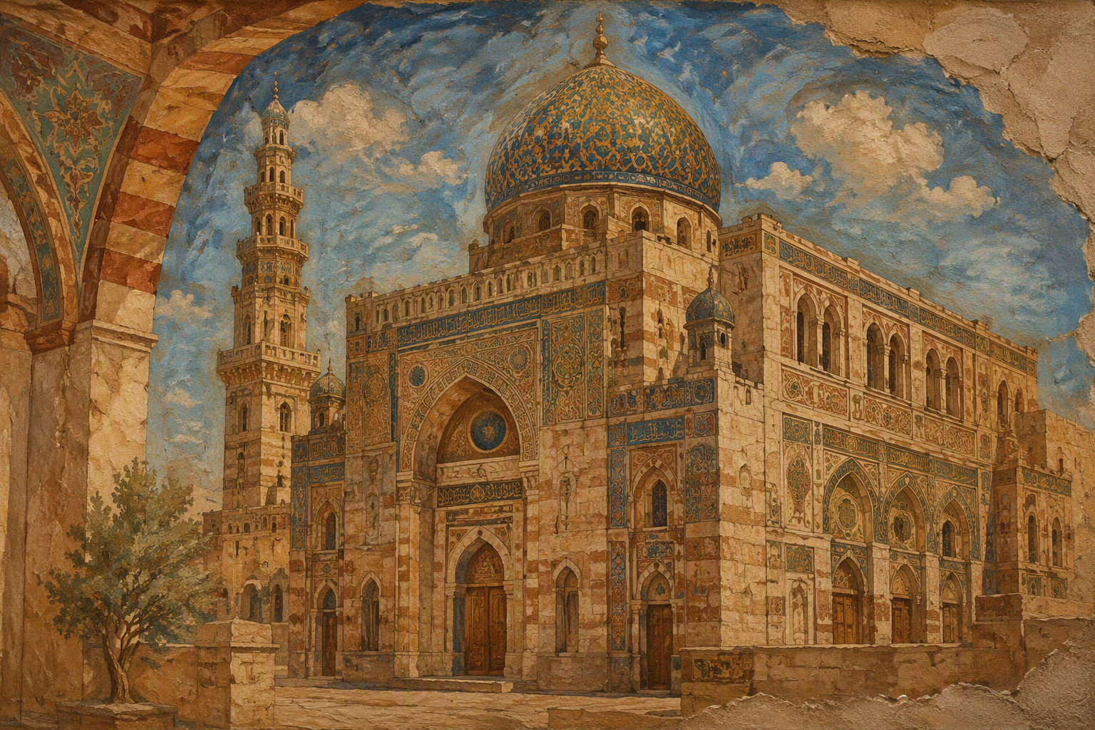 Islamilaisen taidemuseon historiallinen rakennus Kairossa Islamilaisen taidemuseon historiallinen rakennus Kairossa