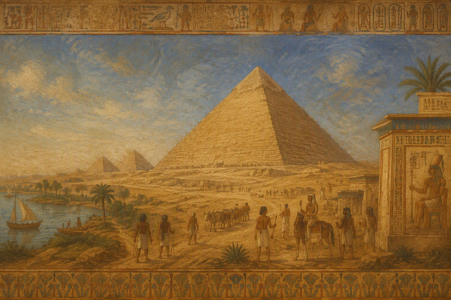 Keopsin pyramidi aavikolla kirkkaana päivänä