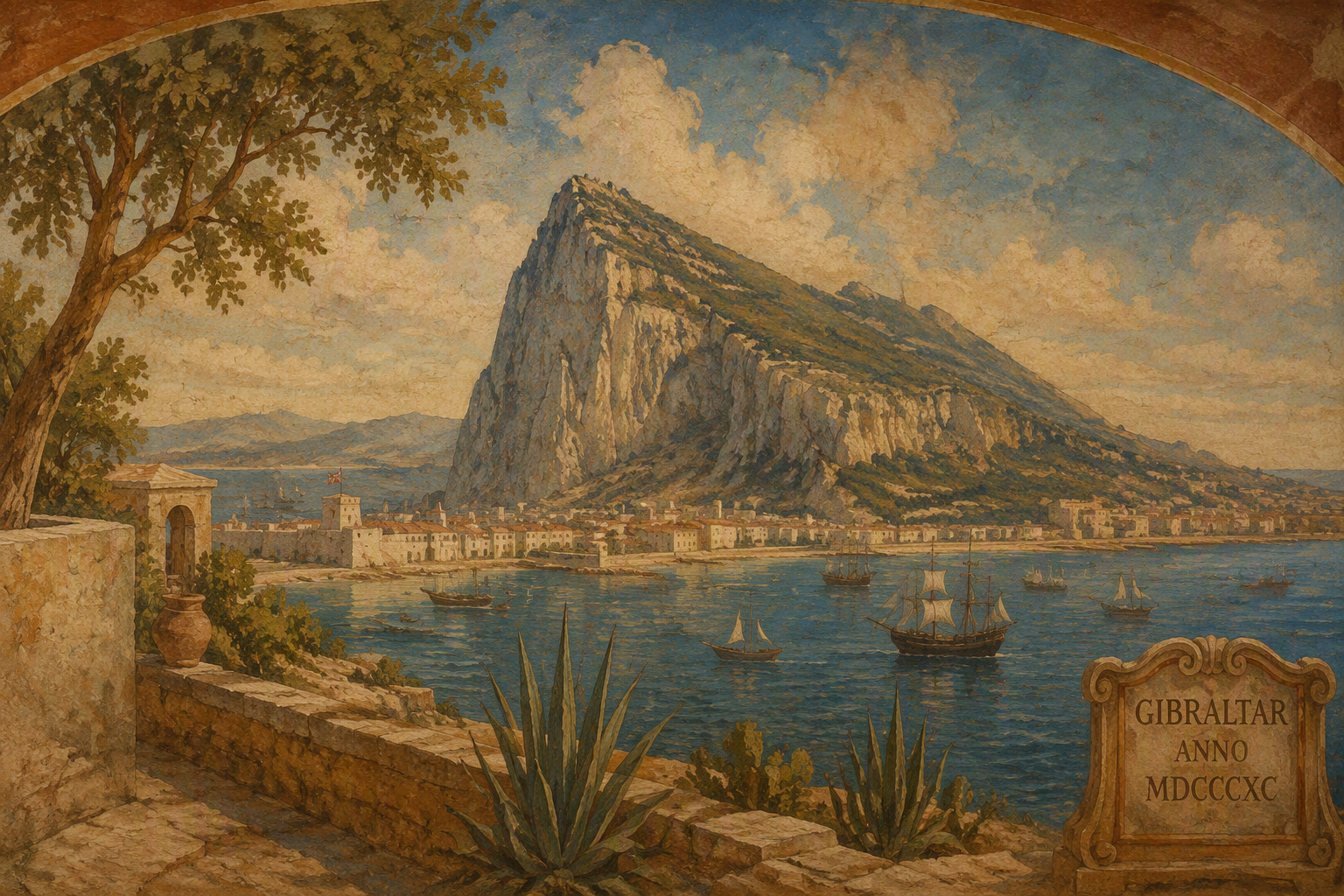 Gibraltarin ikoninen kallio ja Välimeren rannikko