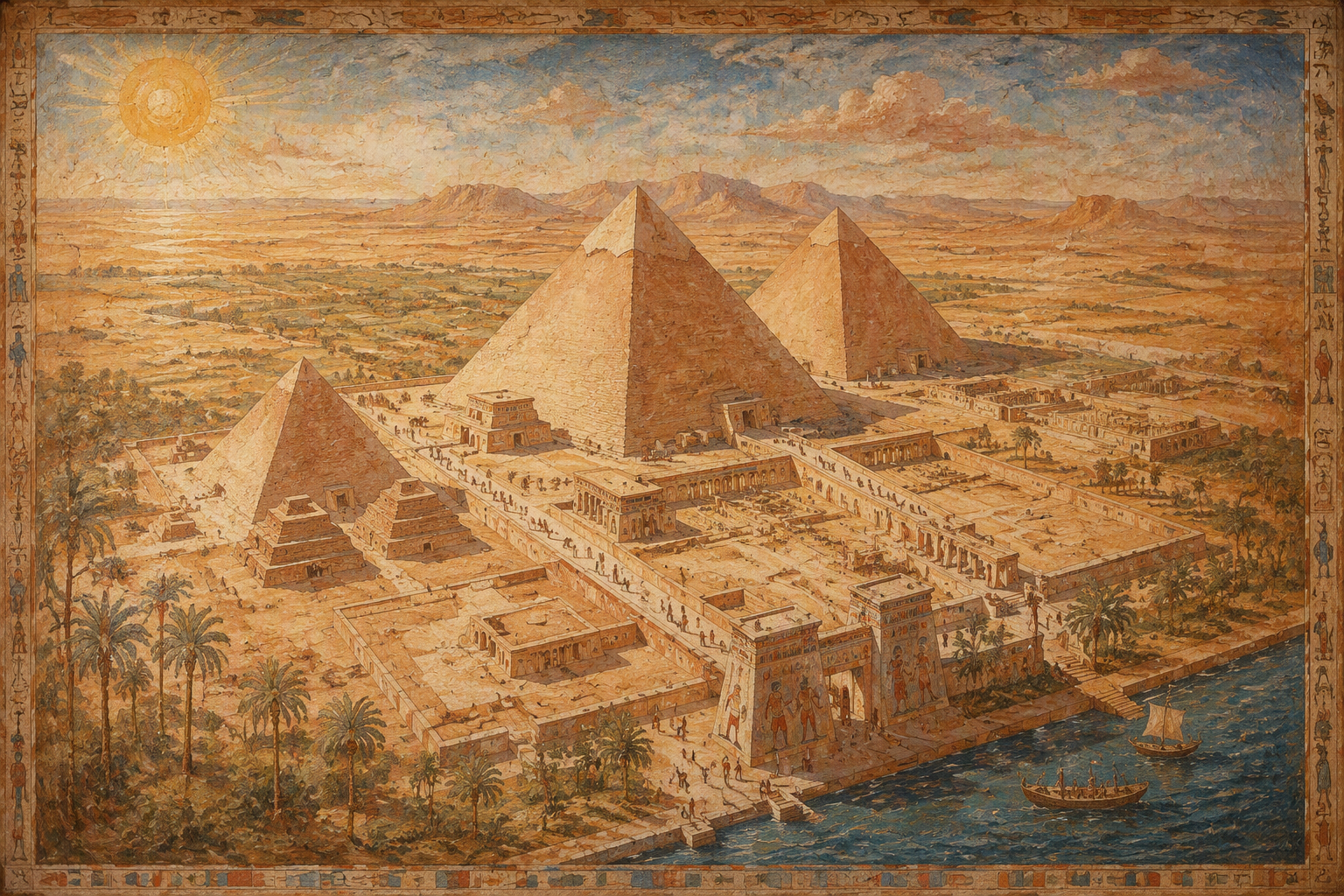 Aurinkoiset pyramidit autiomaassa Aurinkoiset pyramidit autiomaassa