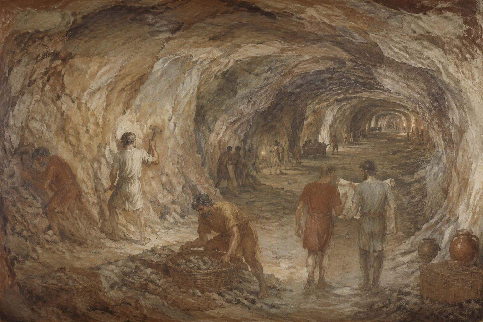 Valaistu tunneli kallion sisällä Valaistu tunneli kallion sisällä