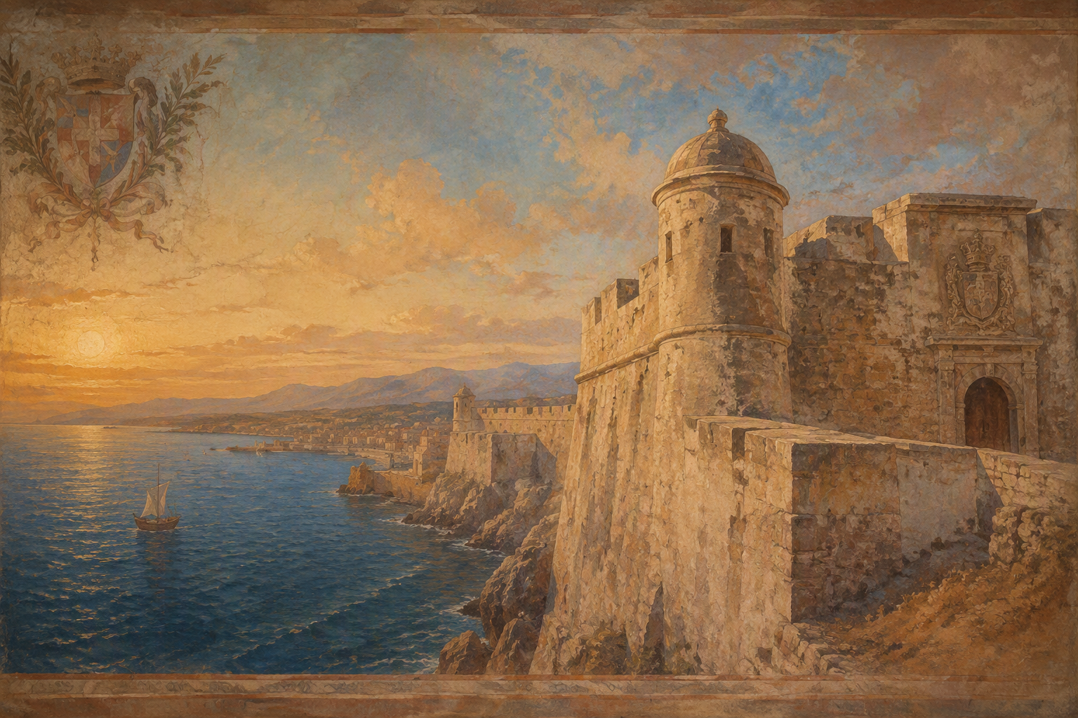 Dubrovnikin muurit ja näkymä Adrianmerelle Dubrovnikin muurit ja näkymä Adrianmerelle