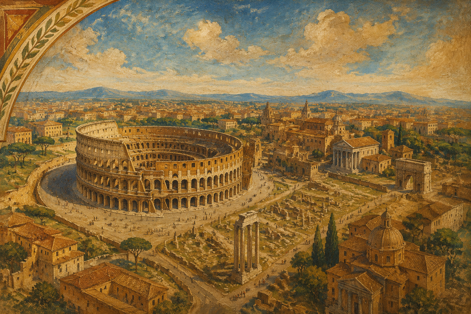 Colosseum ja muinaiset roomalaiset rauniot Colosseum ja muinaiset roomalaiset rauniot