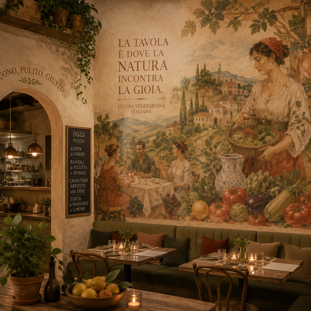 Tunnelmallinen ja moderni italialainen ravintola Tunnelmallinen ja moderni italialainen ravintola