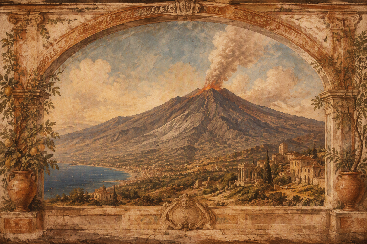 Etna-tulivuori kohoaa majesteettisesti Sisilian yllä