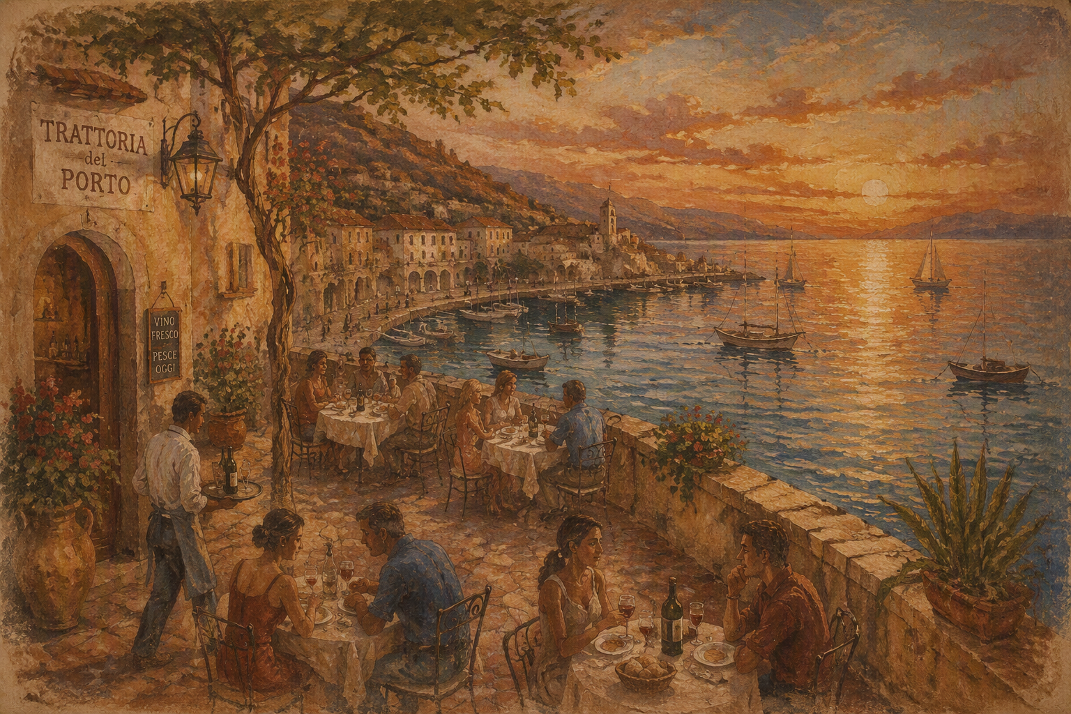 Ravintolaterassi merinäköalalla Gibraltarin satamassa Ravintolaterassi merinäköalalla Gibraltarin satamassa