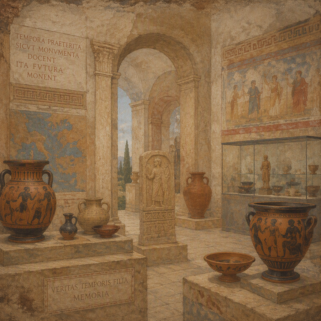 Arkeologisia esineitä ja historiallisia löydöksiä museossa Arkeologisia esineitä ja historiallisia löydöksiä museossa