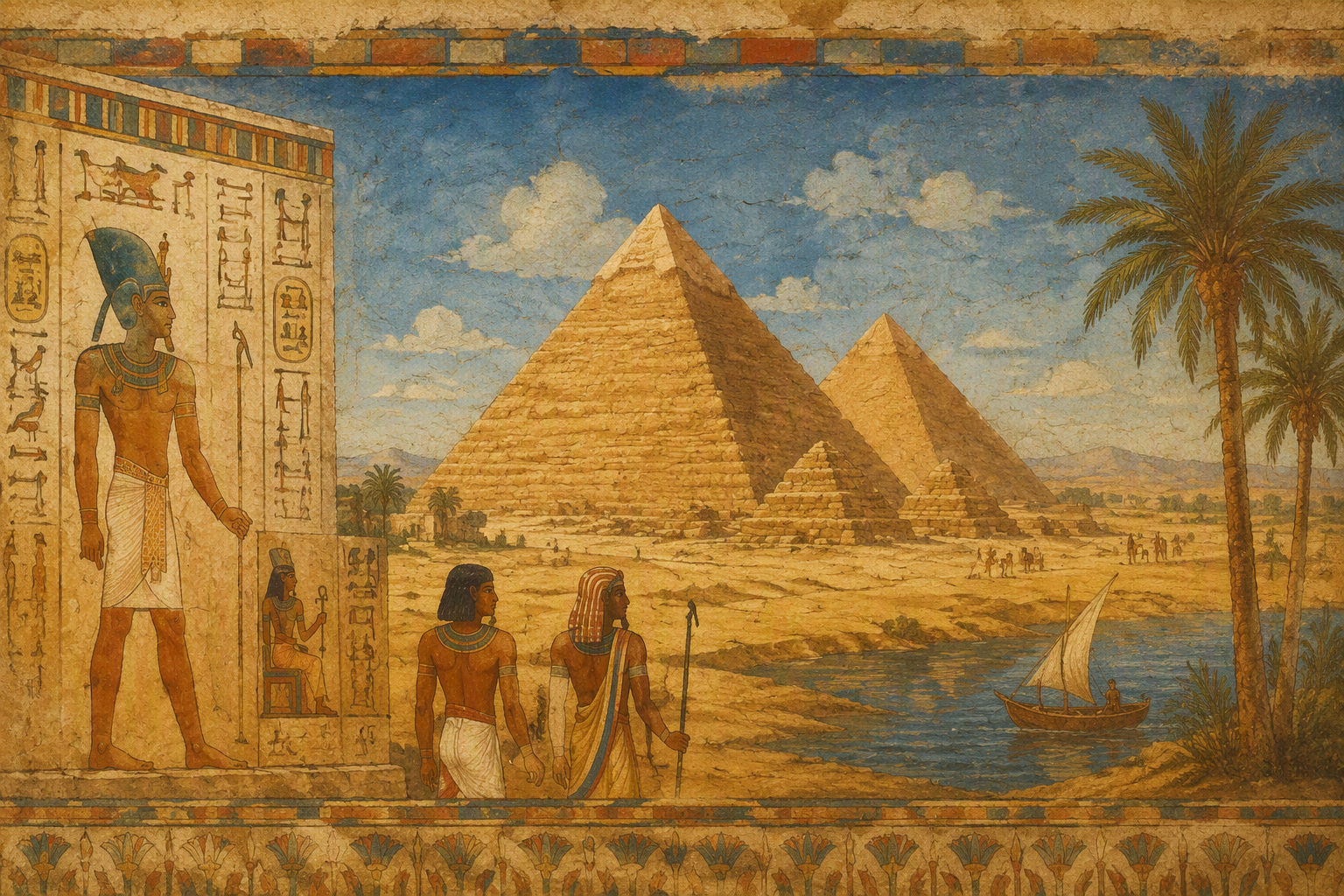 Egyptin ikoniset pyramidit aavikolla Egyptin ikoniset pyramidit aavikolla